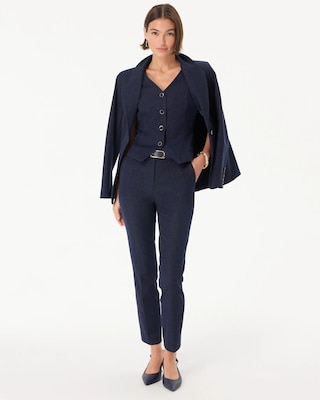 Denim-Look Four-Button Vest click to view larger image.