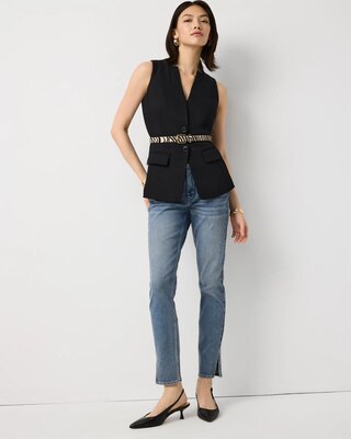 Drawcord Waist Tailored Vest click to view larger image.