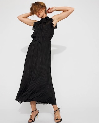 Chiffon Tie-Neck Maxi Dress click to view larger image.