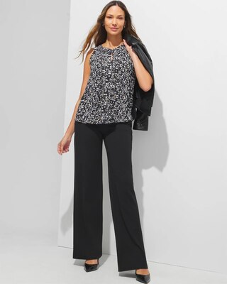 Outlet WHBM Pleated Split-Neck Shell
