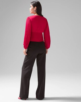 Pintucked Banded Bottom Blouse