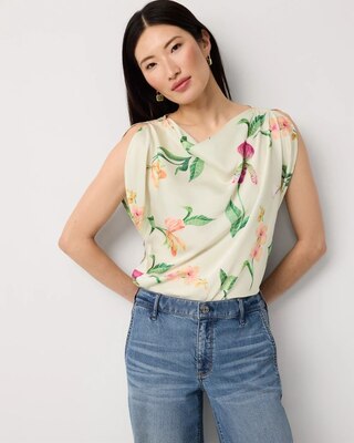 Satin Petal Sleeve Blouse