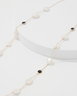 Black + White Single Strand Necklace click to view larger image.