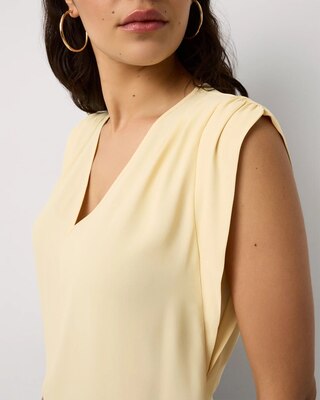 Ruched Shoulder Crepe Shell click to view larger image.