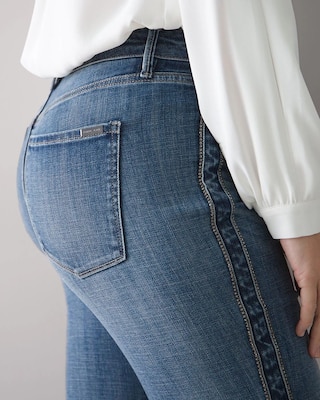 Curvy-Fit High-Rise Everyday Soft Denim™ Novelty Side Stripe Slim Ankle Jeans click to view larger image.