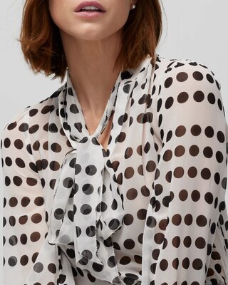 Long Sleeve Tie Neck Blouse