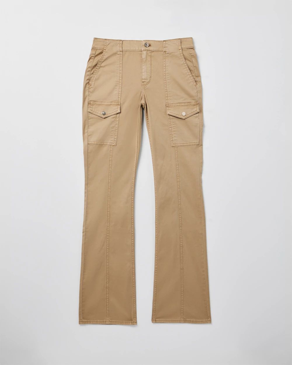 Petite High Rise Pret Cargo Skinny Flare Jeans click to view larger image.