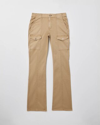 Petite High Rise Pret Cargo Skinny Flare Jeans click to view larger image.