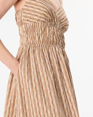 Poplin Smocked Waist Midi Dress click to view larger image.