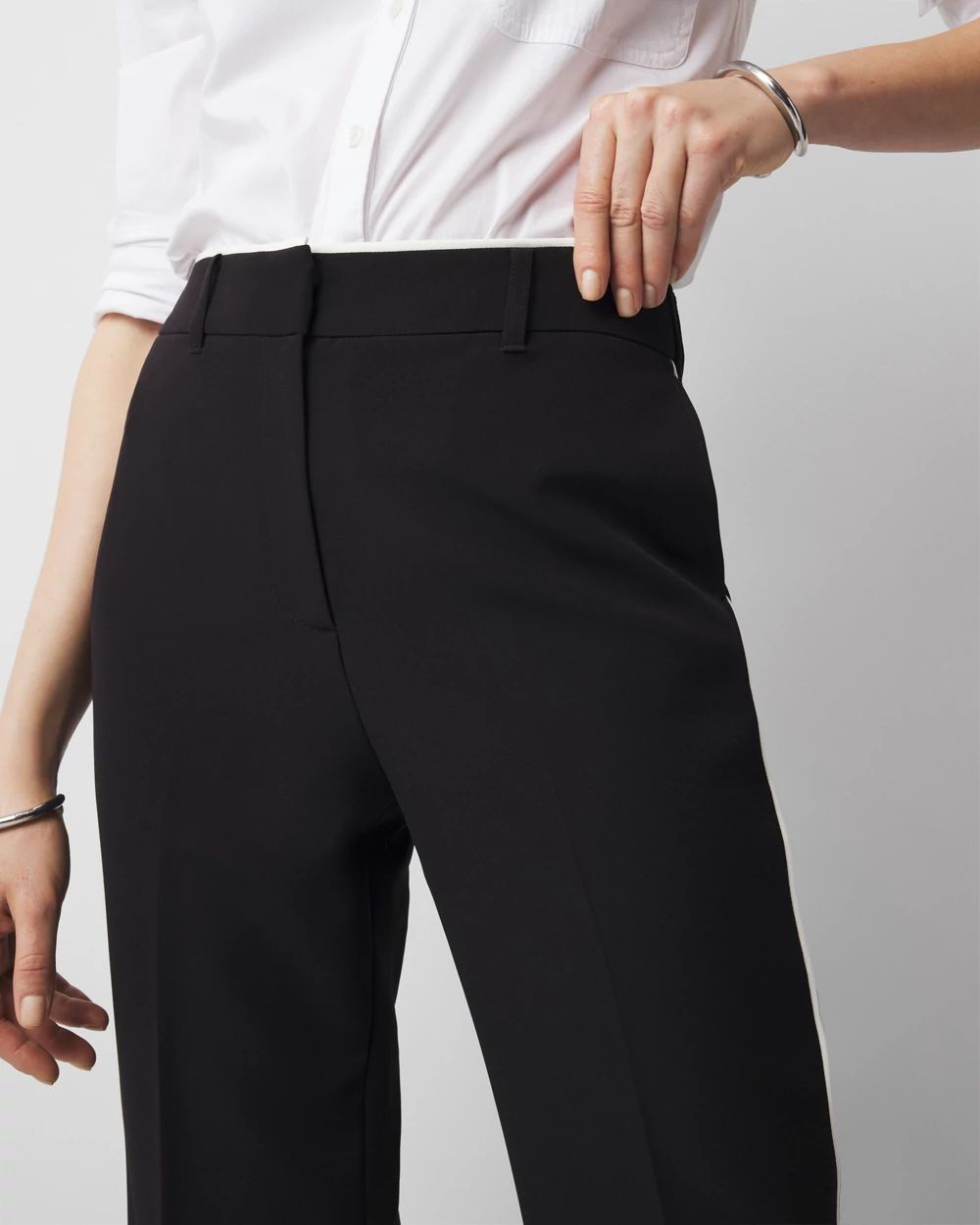 High-Rise Relaxed Trouser with Piping