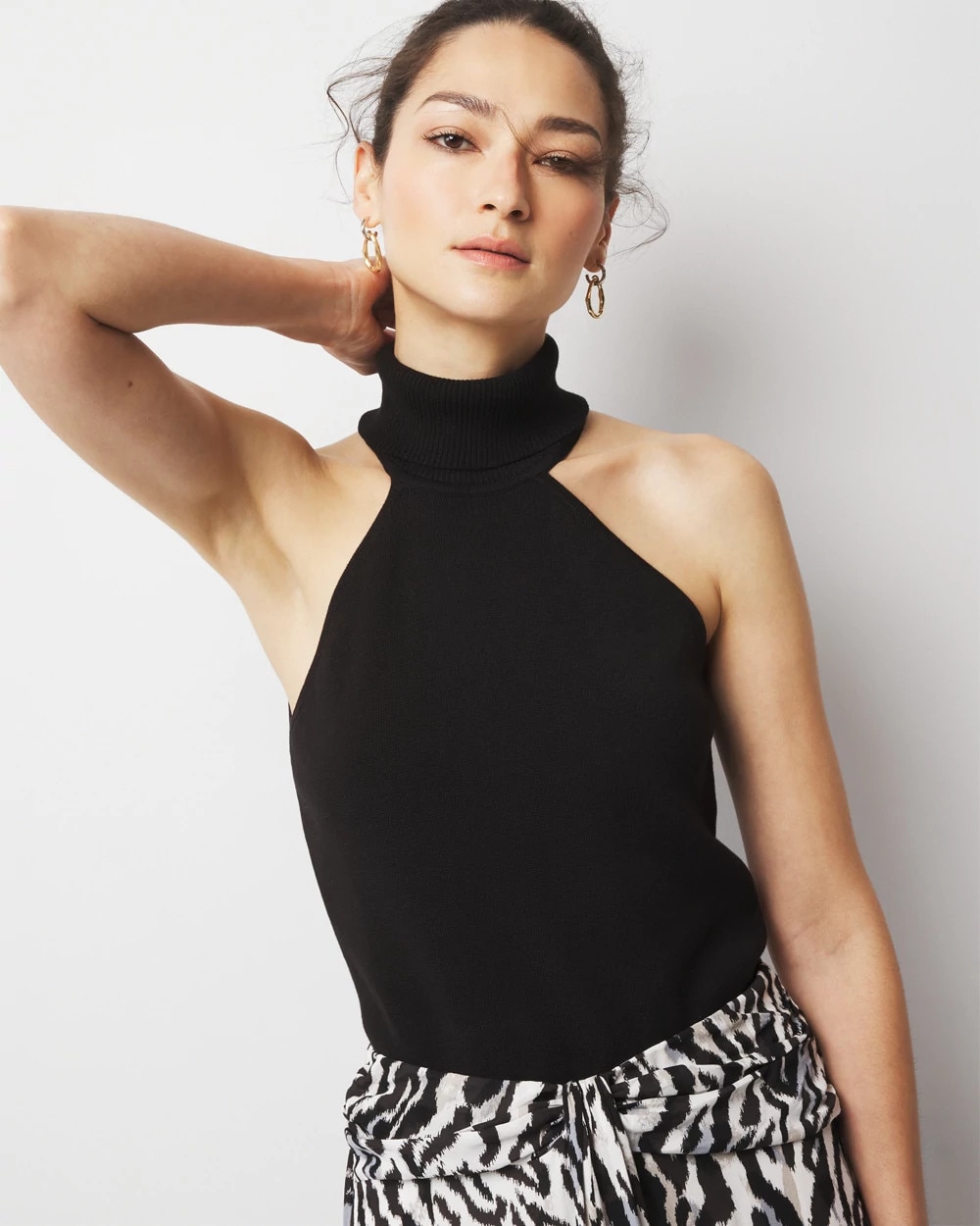 Petite Halter Turtleneck Sweater
