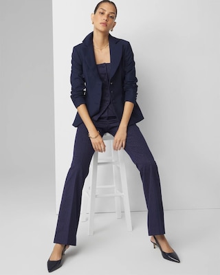 High Rise Pinstripe Flare Trouser click to view larger image.