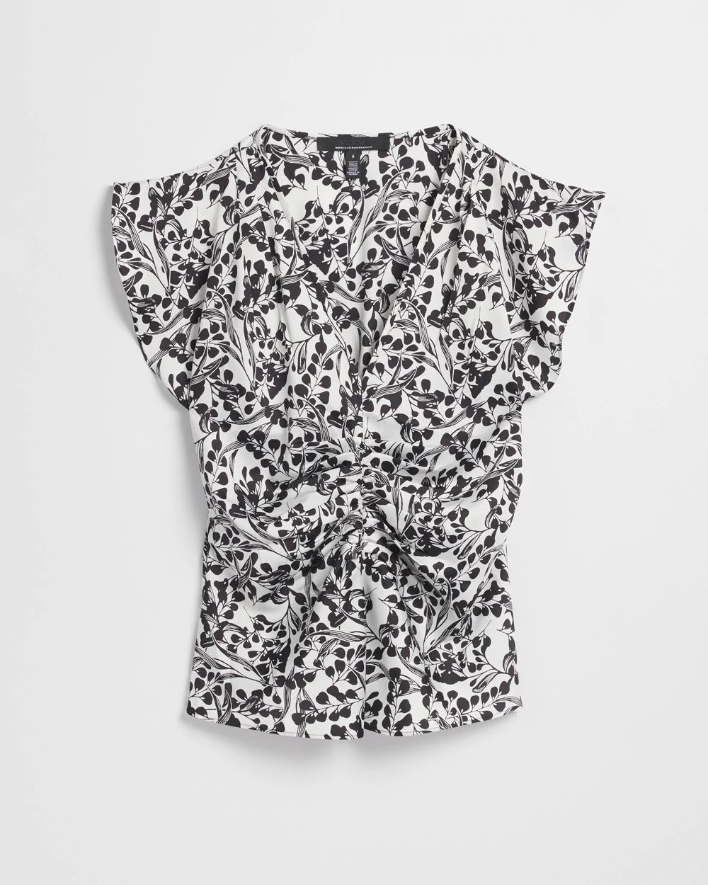 Ruched Front Flutter Sleeve Shell Top