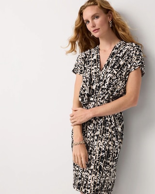 Matte-Jersey Pleated Dress click to view larger image.