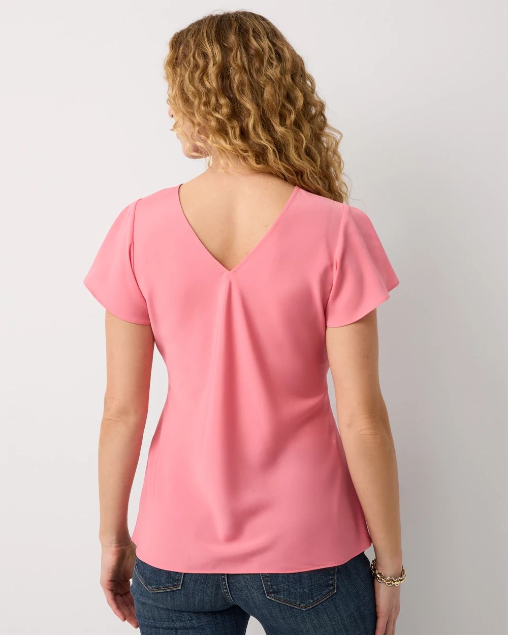 Flutter Sleeve Crepe Shell click to view larger image.