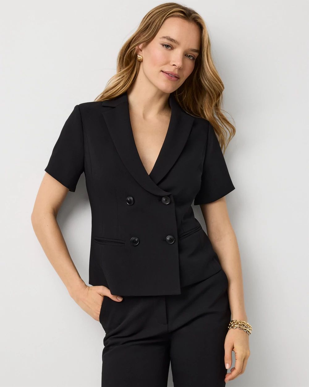 Petite Short Sleeve Blazer