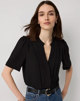 Pleated Crepe Shirt