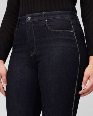 Petite High Rise Sculpt Embellished Flare Jeans