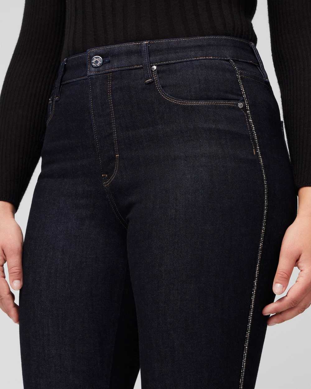 Curvy High Rise Sculpt Embellished Flare Jeans click to view larger image.