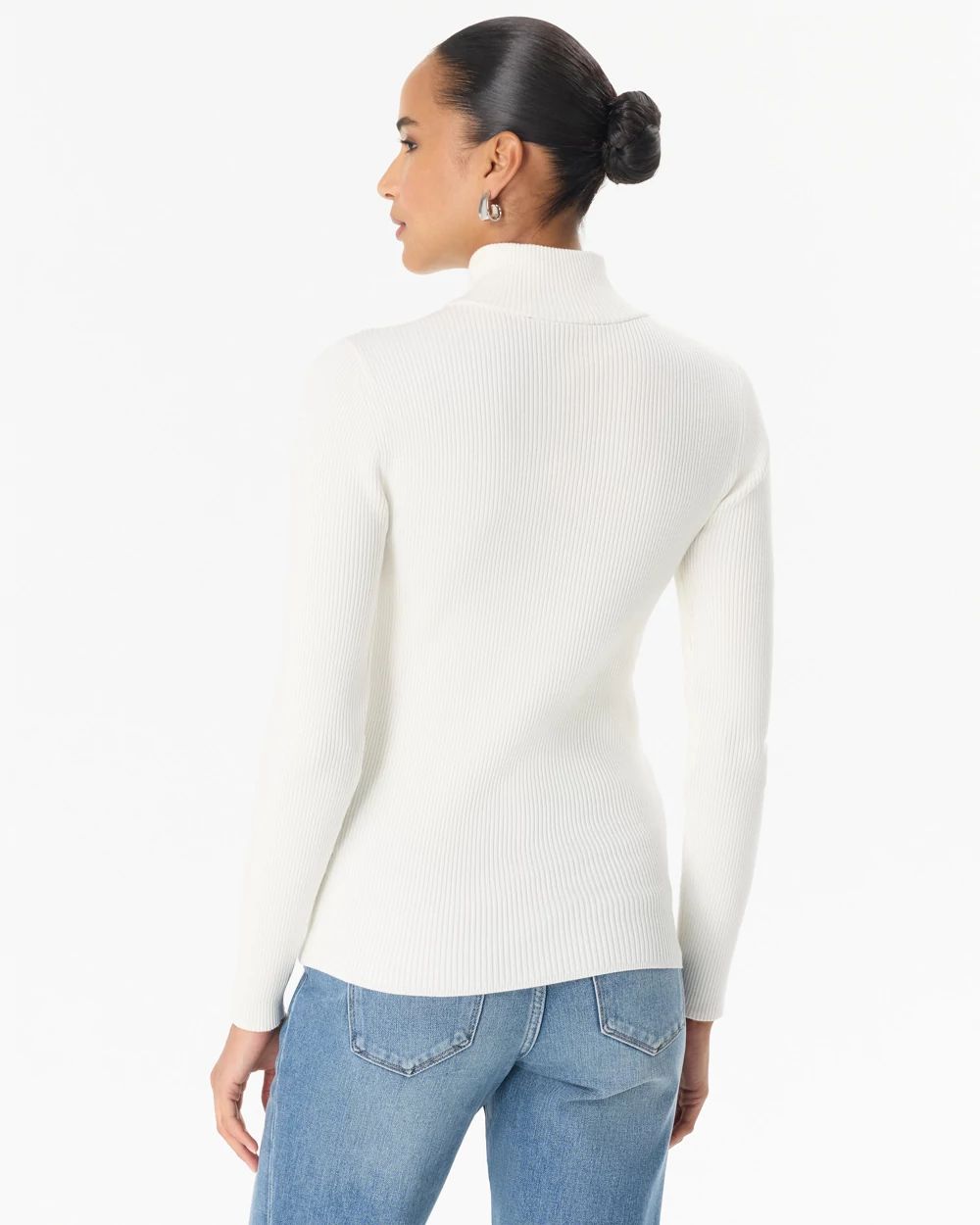 Zip-Up Mock Neck Pullover click to view larger image.