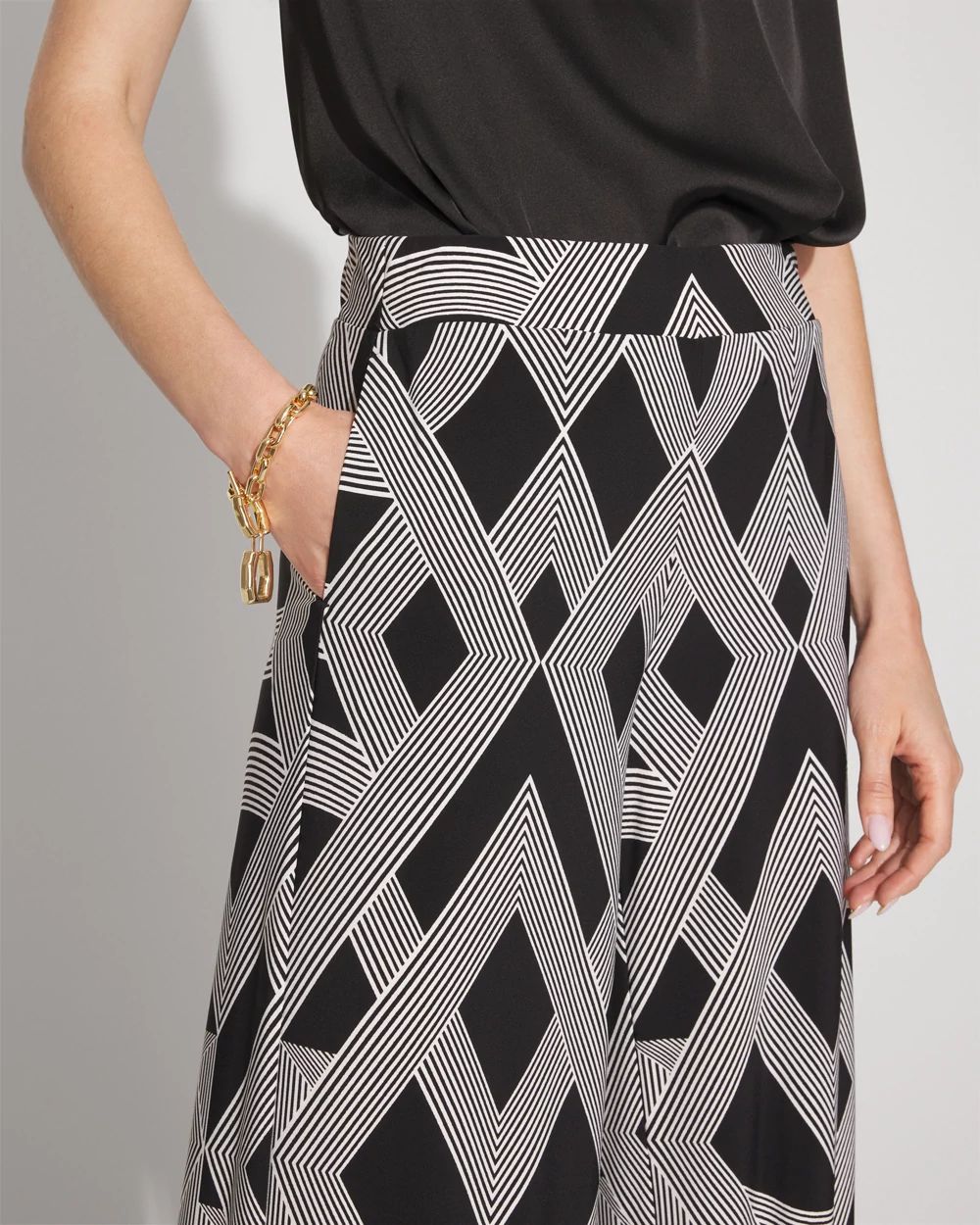 Petite Geometric Print Wide-Leg Pant