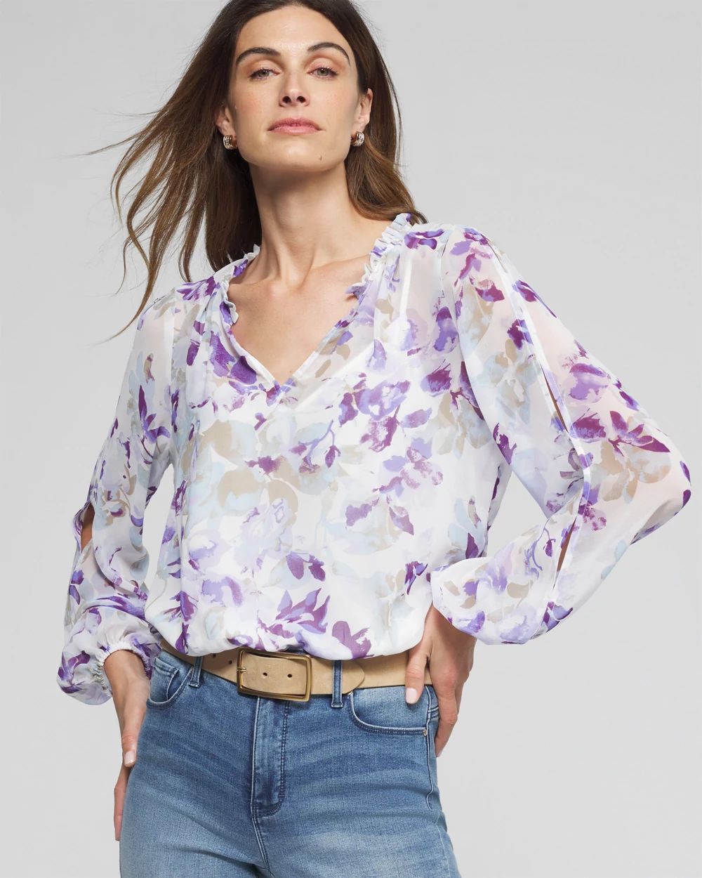 Outlet WHBM Georgette Sleeve Top