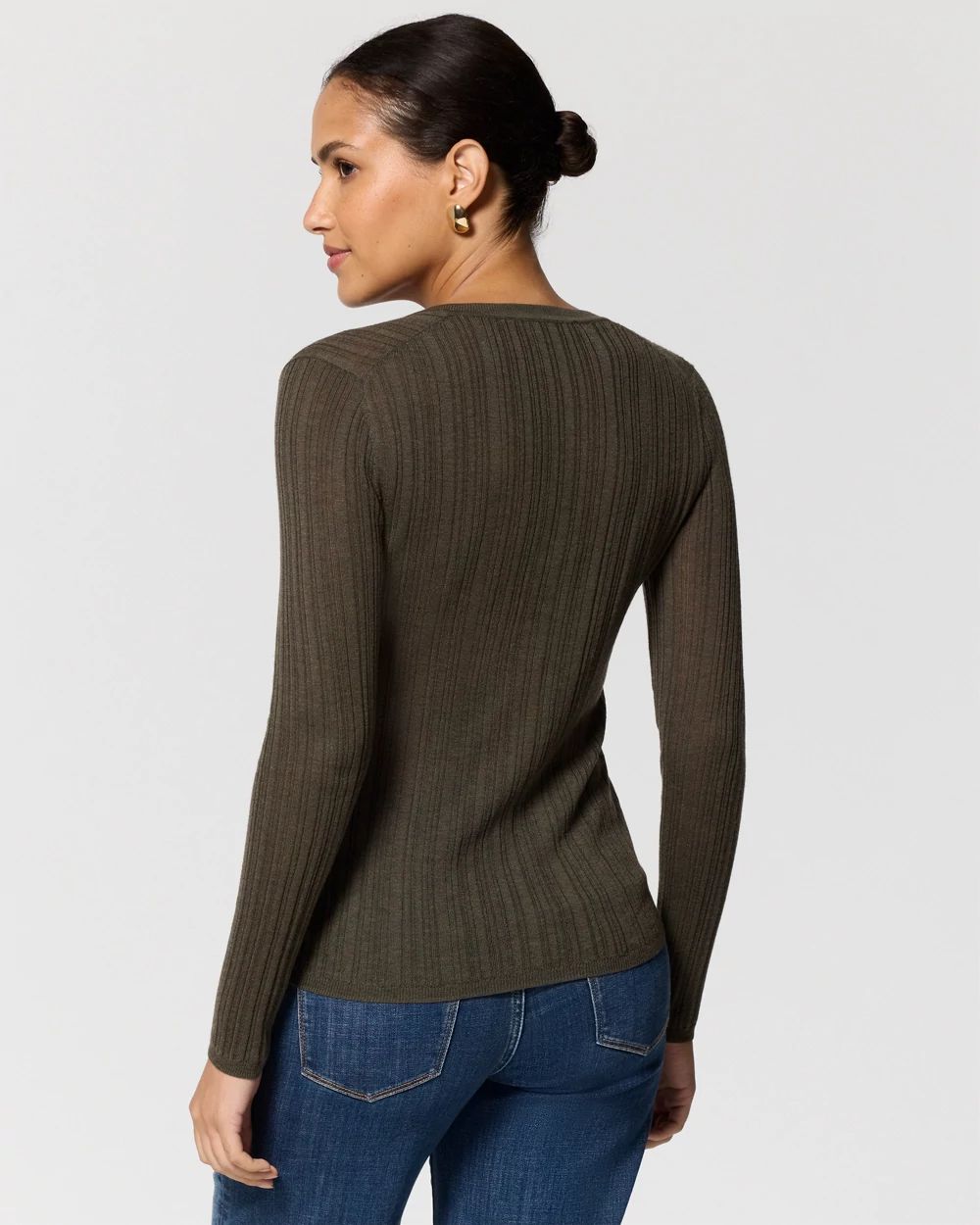 Ribbed Henley Sweater click to view larger image.