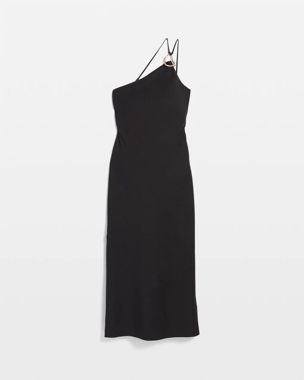 Petite Linen-Blend One-Shoulder Column Dress