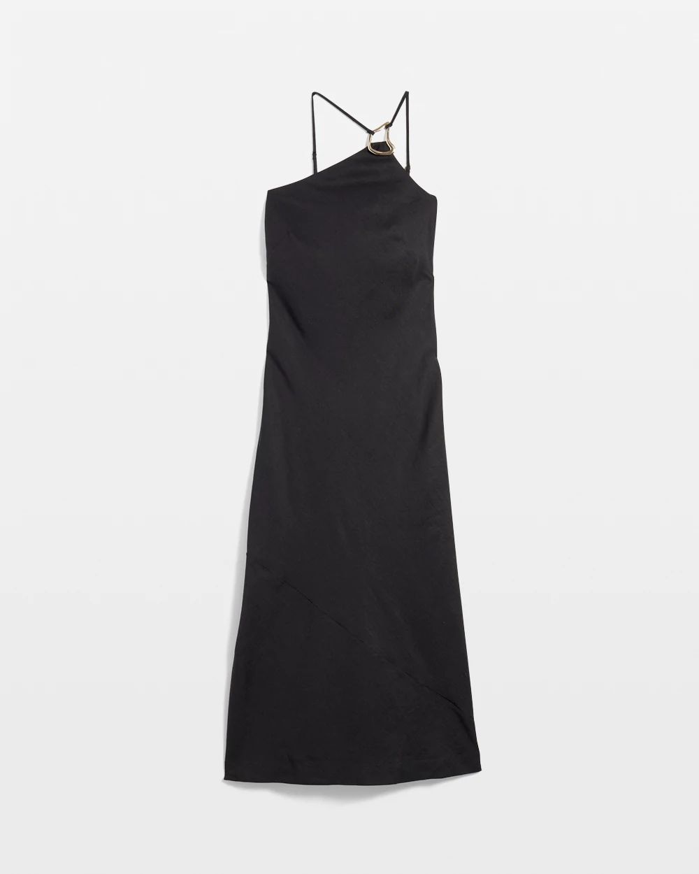 Petite Linen-Blend One-Shoulder Column Dress