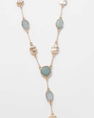 Blue Stone Y Necklace click to view larger image.