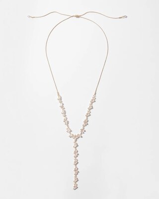 Gold Adjustable Baguette Y-Necklace