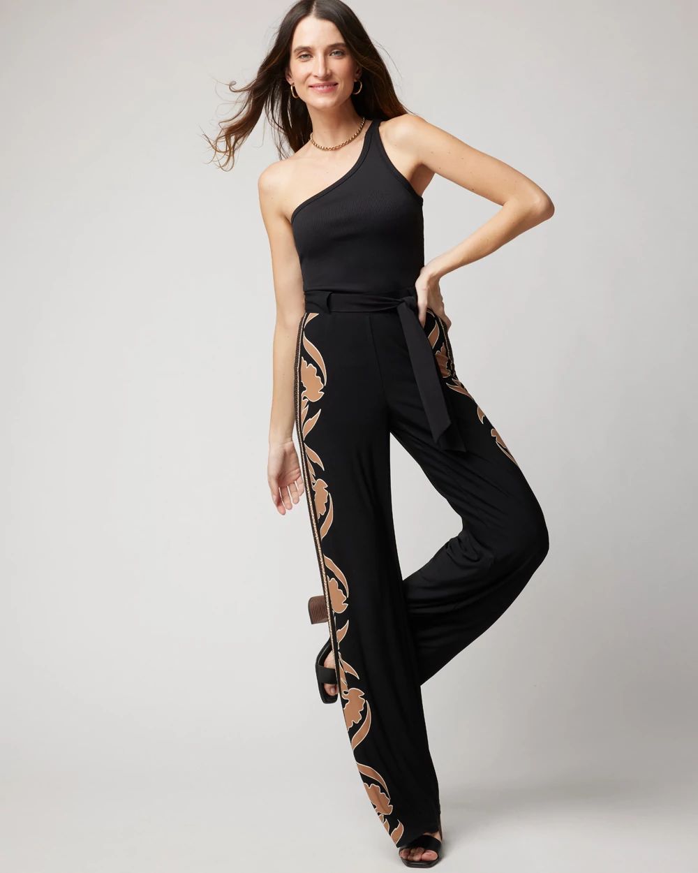 送料無料 いくらから Matte Jersey Belted Wide Leg Pant | White House Black Market パンツ