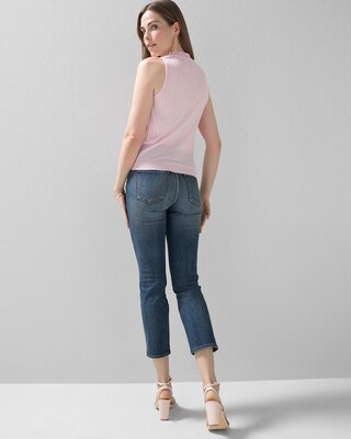 Sleeveless Notch-Neck Sweater