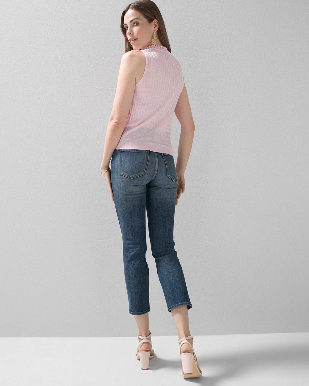 Sleeveless Notch-Neck Sweater