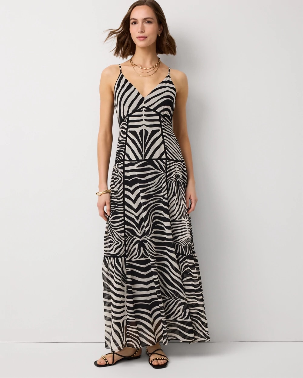 Tie-Back Tiered Maxi Dress
