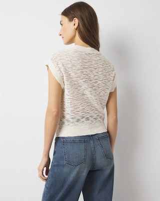 Sheer Textured Sweater Pullover click to view larger image.