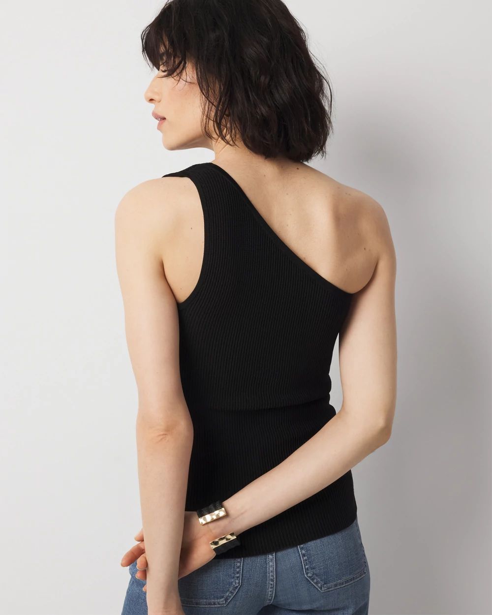 WHBM FORME™ Sculpt Stretch One Shoulder Sweater