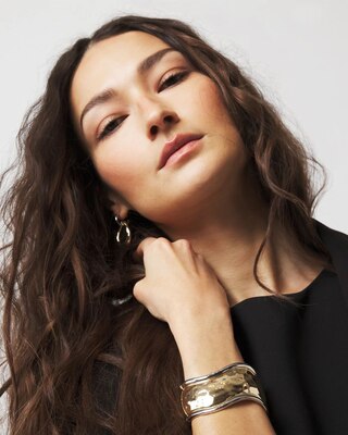 Silver + Gold Sculptural Cuff