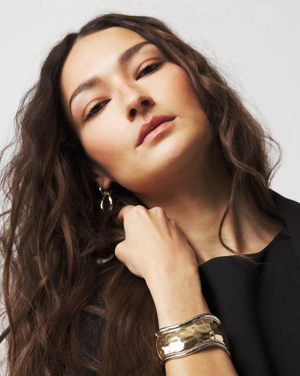 Silver + Gold Sculptural Cuff