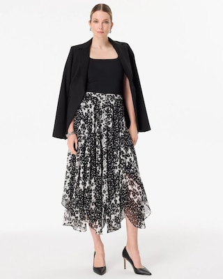 Asymmetrical Hem Midi Skirt click to view larger image.