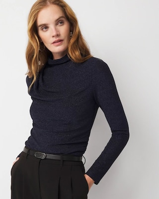 WHBM FORME™ Stretch Metallic Long-Sleeve Tee