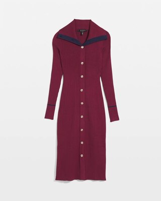 Long Sleeve Colorblocked Sweater Dress click to view larger image.