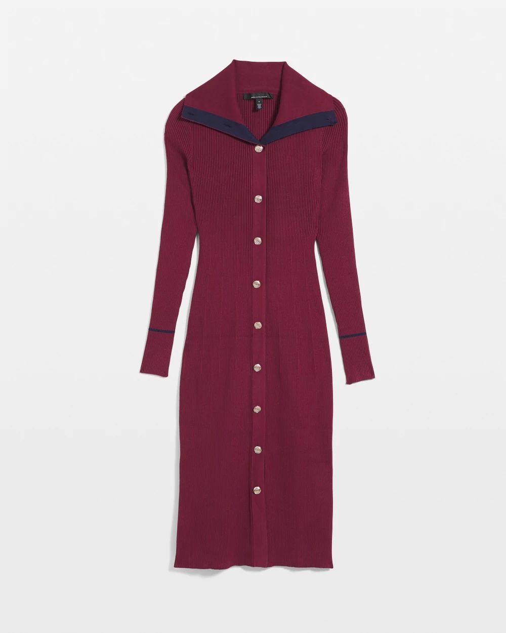 Long Sleeve Colorblocked Sweater Dress click to view larger image.