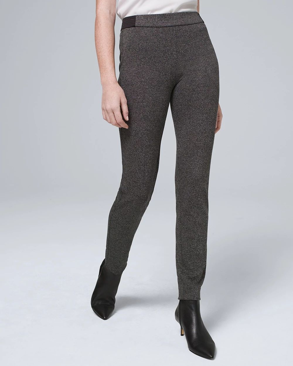 Straight-Leg Speckled Ponte Pants