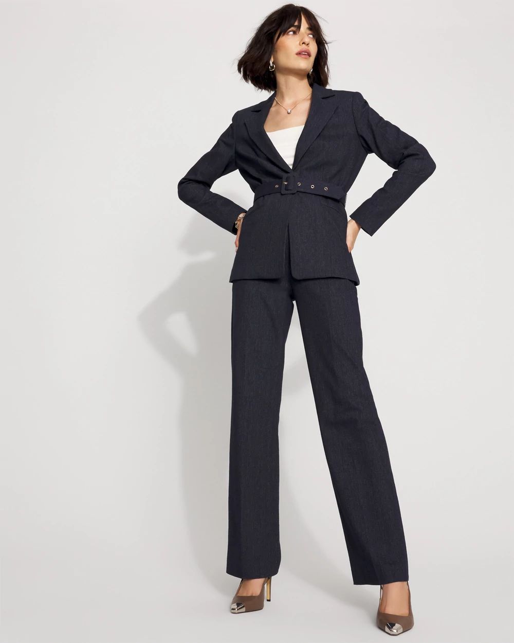 Denim-Look Blazer click to view larger image.