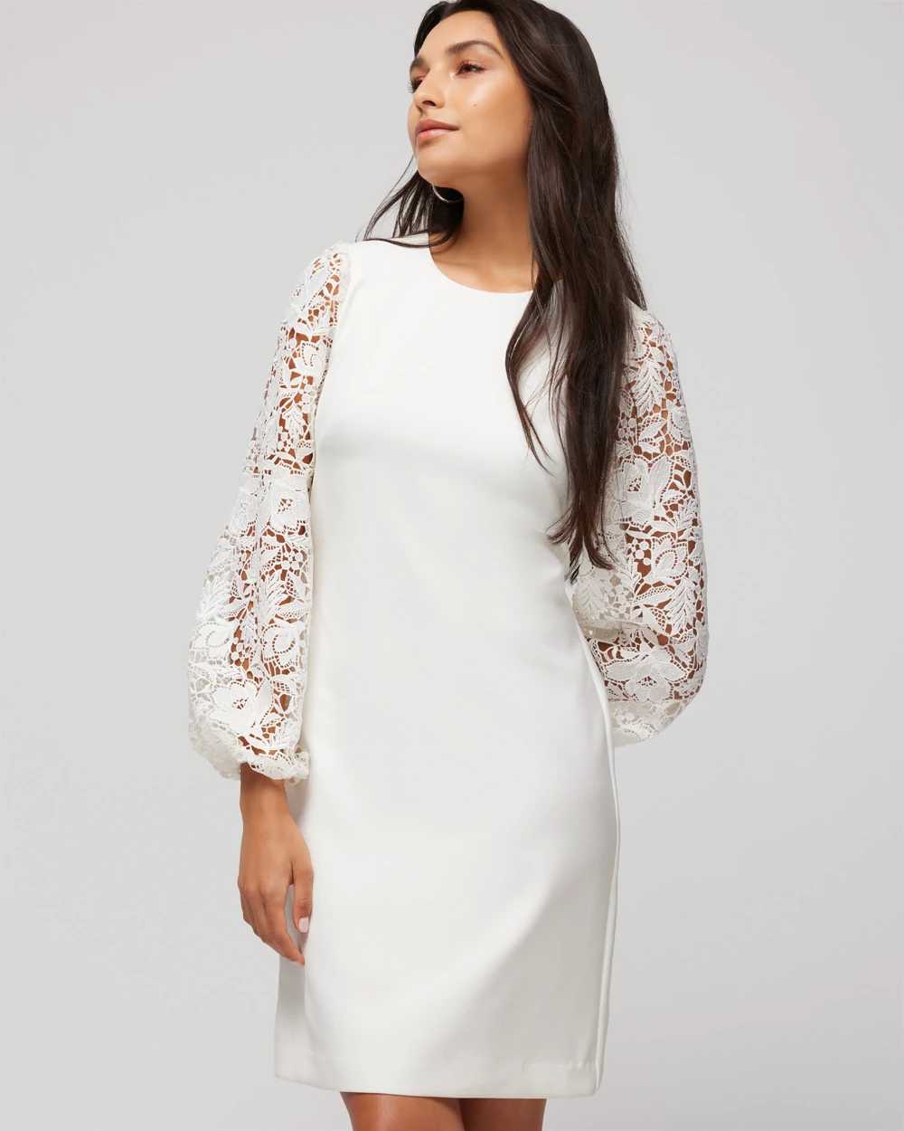 White lace sales bell sleeve dress