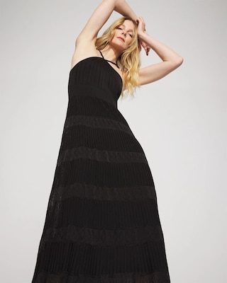 Tie-Back Halter Sweater Midi Dress click to view larger image.