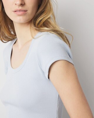WHBMFORME™ Ribbed Stretch Scoop Neck Tee click to view larger image.