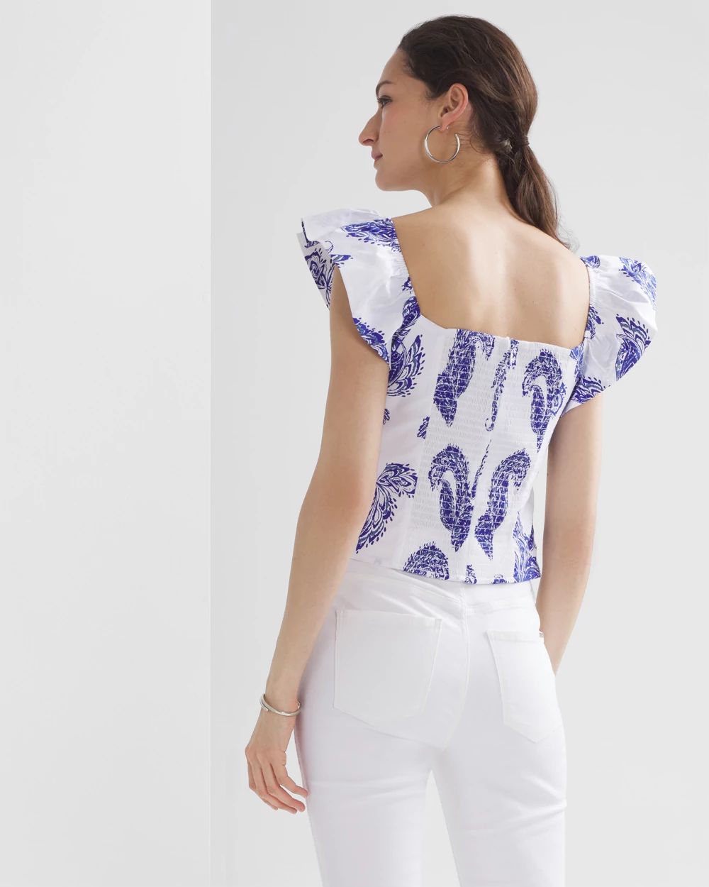 Flutter Sleeve Ruched Top