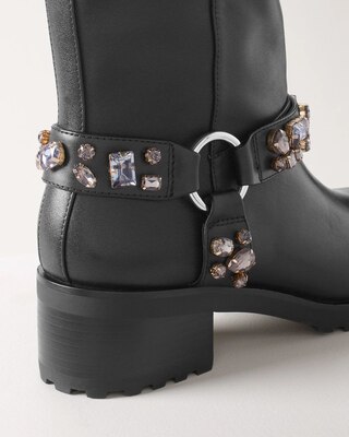 Leather Moto Studded Boots